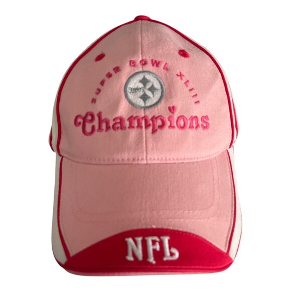 Pittsburgh Steelers Super Bowl XLIII Champions Pink NFL Adjustable Ball Cap - Picture 1 of 8